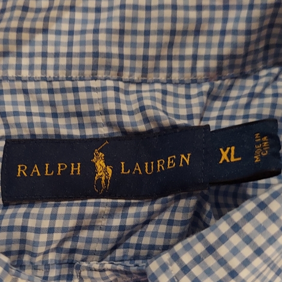 Mens Ralph Lauren plaid cotton button up - size XL - Picture 6 of 7